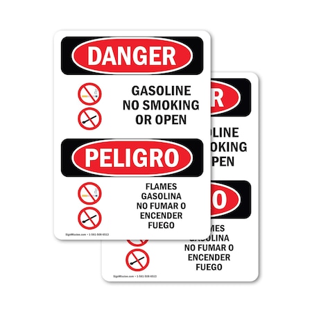 Signmission 10 in Width, Vinyl Decal, Rectangle, Bilingual OS-2PACK-DS-D-1014-VS-1278